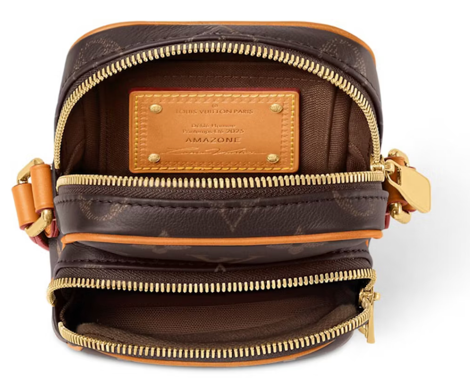 Louis Vuitton Amazone Monogram intérieur orange étiquette cuir zip or