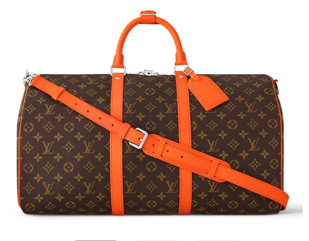 Louis Vuitton Bandoulière Keepall 50 Colormania Orange logo icône bandoulière bagage