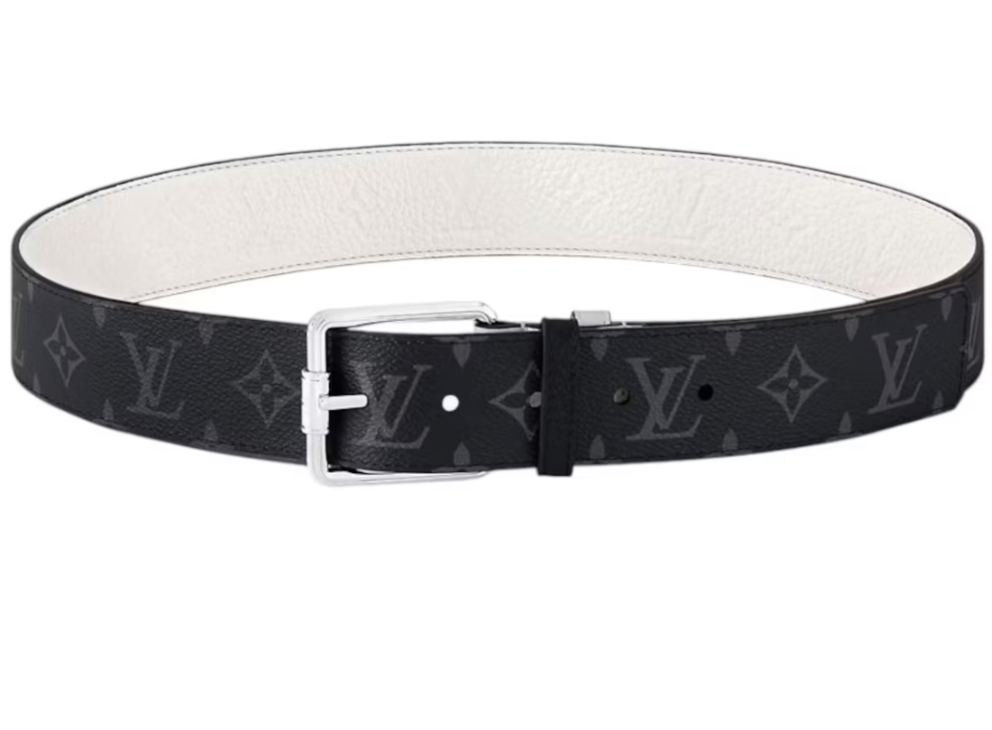 Louis Vuitton Belt Monogram Reversible Leather Monogram Eclipse ceinture logo icône noir blanche