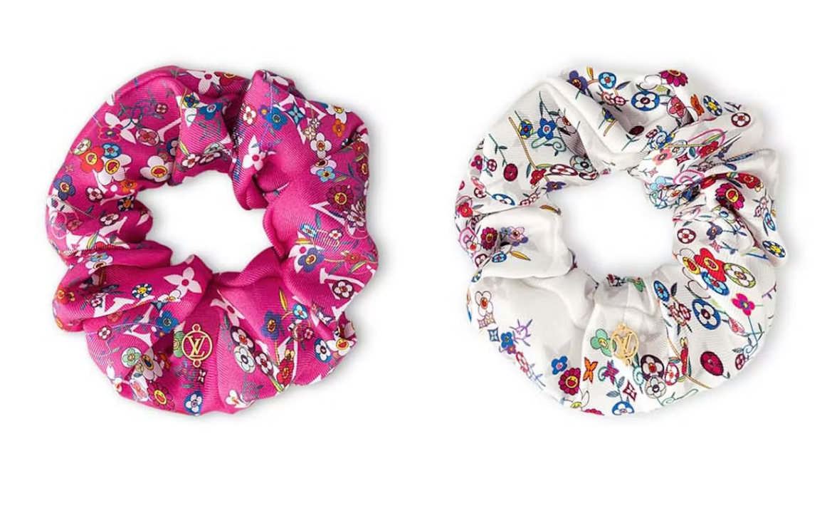 Louis Vuitton Bom Dia Flat Comfort Mule (Copie) blanc rose chouchou fleurs Murakami