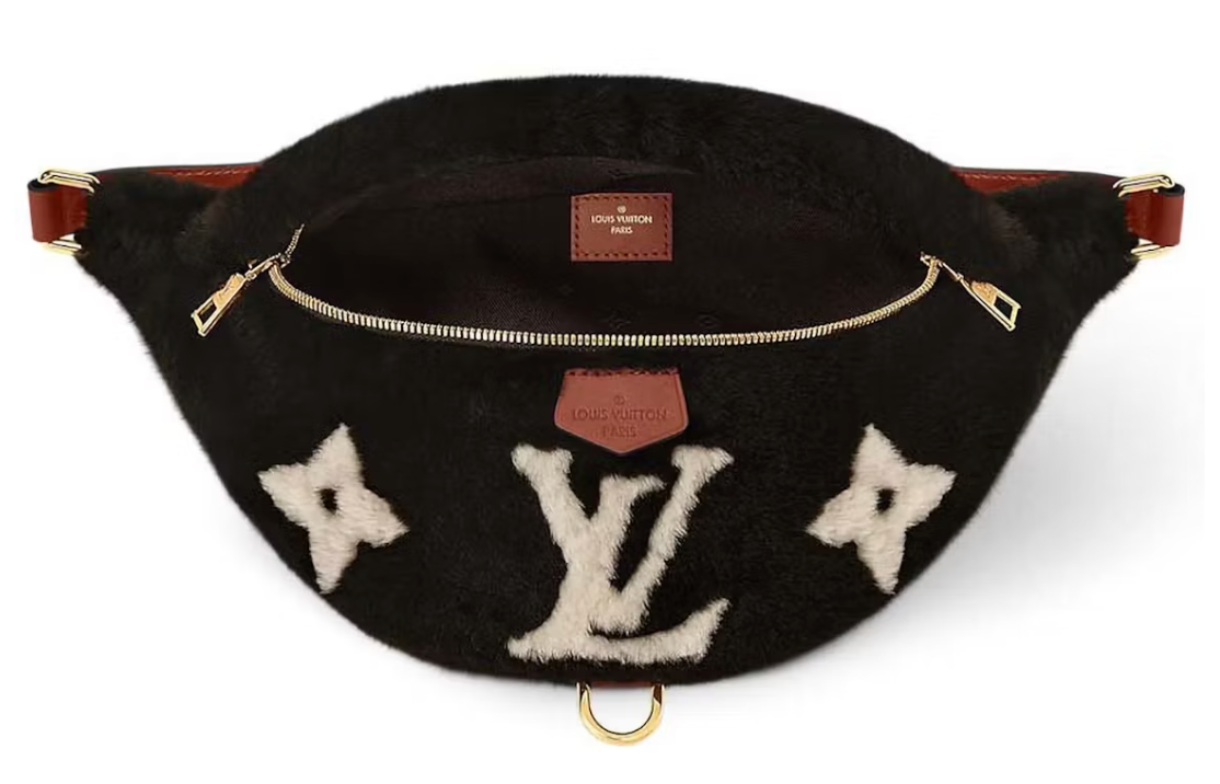 Louis Vuitton Bumbag Bicolor Chocolate/Cream sac à main sacoche logo fourure cuir noir blanc intérieur
