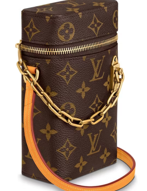 Louis Vuitton Cabine téléphonique Monogram Legacy Marron icône chaine or zip 