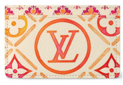 Louis Vuitton Card Holder Crème orange fleurs logo lv rouge rose 