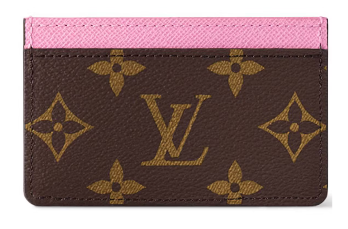 Louis Vuitton Card Holder Fleur Rouge beige bleu rose marron logo 