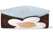 Louis_Vuitton_Card_Holder_Monogram_Azur_Frost intérieur blanc fleurs rose marron logo icône 