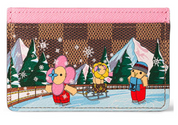 Louis Vuitton Card Holder Patinoire fleurs neige glace montagne rose vert bleu 