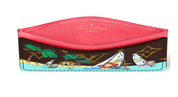 Louis Vuitton Card Holder Plage voile eau bateau fleurs marron rose bleu jaune sable