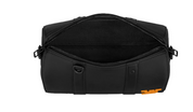 Louis Vuitton City Keepall Black en cuir de veau Monogram embossé noir avec poignées en cuir roulé, bandoulière amovible, fermeture zippée double sens et finitions métalliques noires.