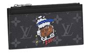 Louis Vuitton Coin Card Holder noir vrooooom zip argent logo icône