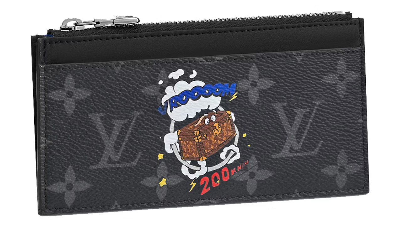 Louis Vuitton Coin Card Holder noir vrooooom zip argent logo icône