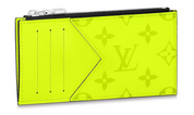 Louis Vuitton Coin Card Holder Fluo Vert icône logo zip argent
