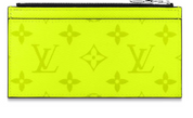 Louis Vuitton Coin Card Holder Fluo Vert icône logo zip argent 