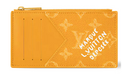 Louis Vuitton Coin Card Holder or jaune marque déposée logo icône zip or 