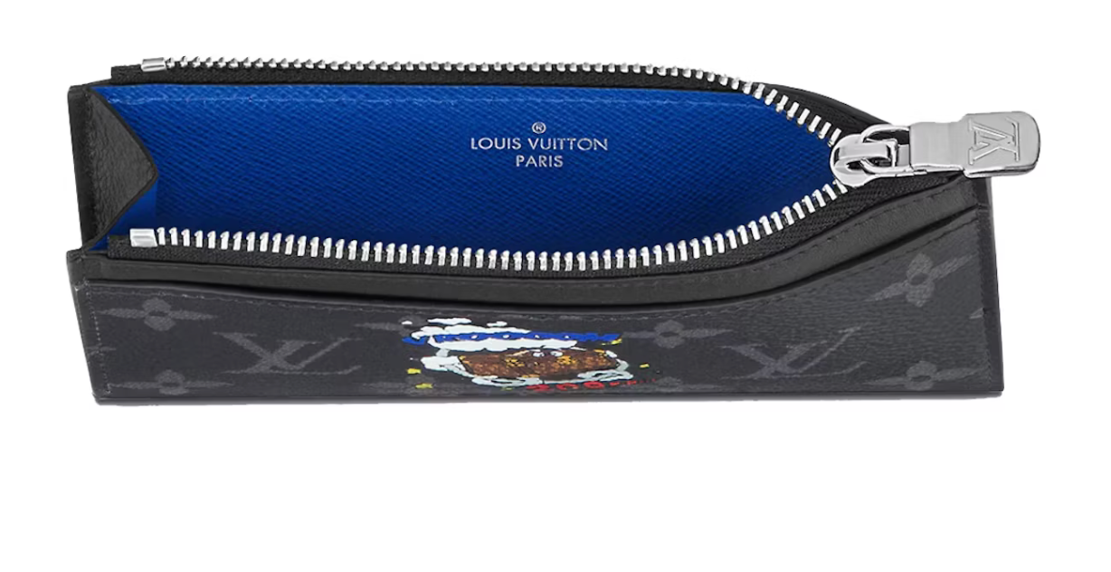 Louis_Vuitton_Coin_Card_Holder intérieur bleu zip argent vrooom nuage logo icône