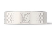 Louis Vuitton Damier Staples Thin Ring Silver gravé logo argent