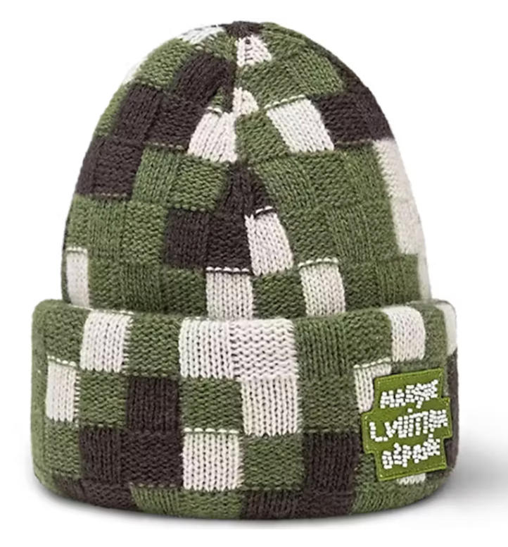 Louis_Vuitton_Damoflage_Beanie_Green_Damoflage_Damier bonnet carreaux vert blanc marron