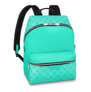 Louis Vuitton Discovery Backpack Miami Green en toile Monogram et cuir Taïga vert Miami avec finitions métalliques palladium.