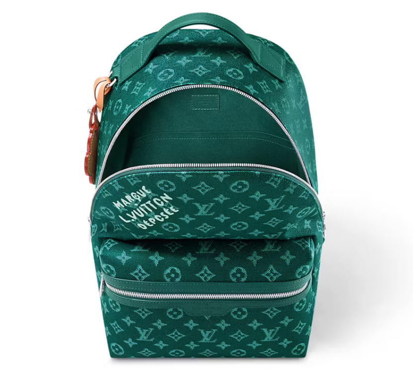 Louis Vuitton Discovery Backpack PM Green intérieur vert bleu argent zip logo icône sac à dos