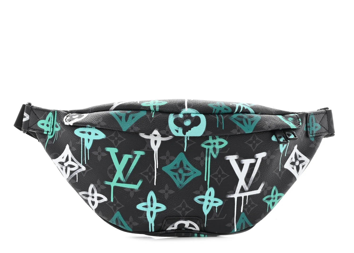 Louis Vuitton Discovery Bumbag LV Graffiti Multicolor en toile enduite avec motif LV graffiti multicolore, cuir de vache et détails noirs.