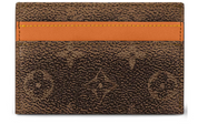 Louis Vuitton Double Card Holder Monogram Dust arrière cuir logo icône