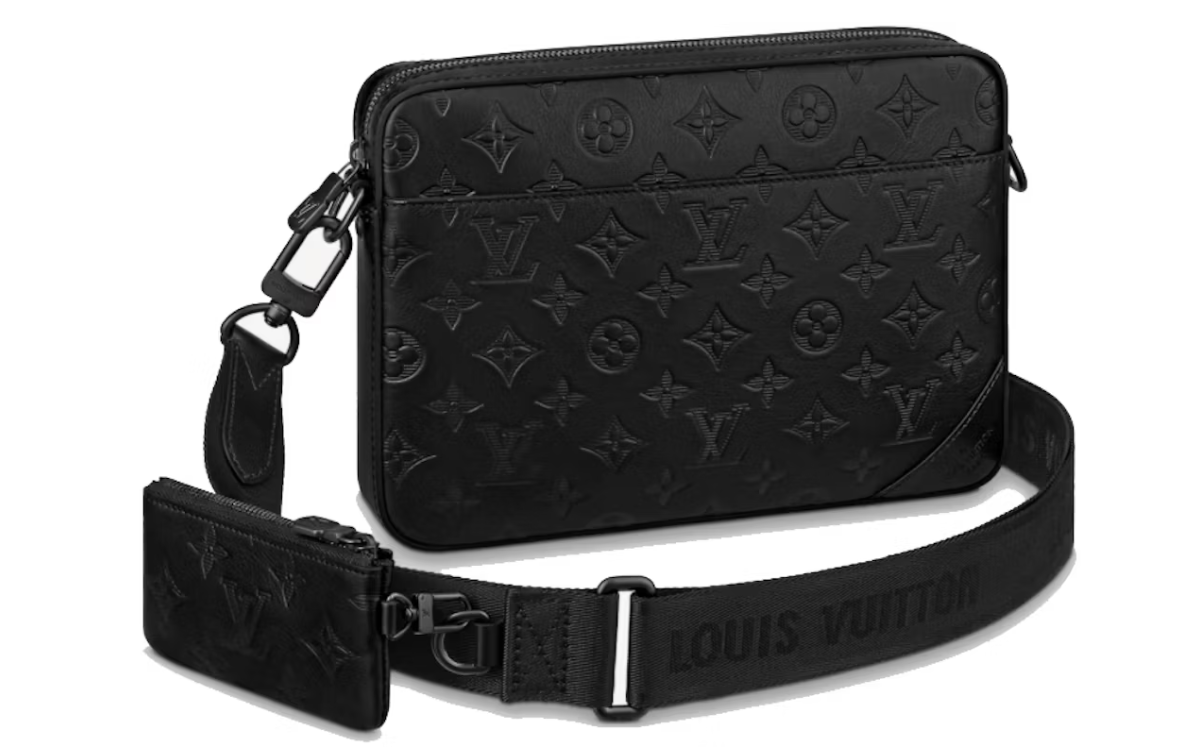 Louis Vuitton Duo Messenger Black sacoche noir logo full black icône 