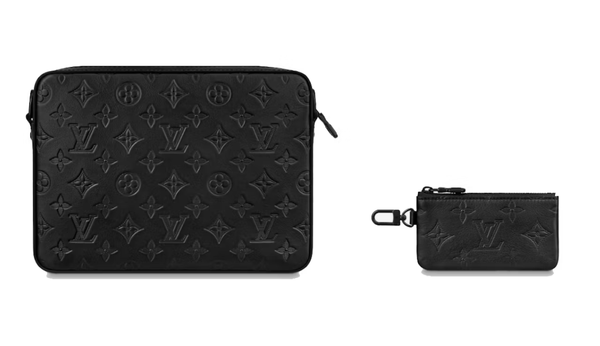 Louis Vuitton Duo Messenger Black logo pochette sacoche icône cuir