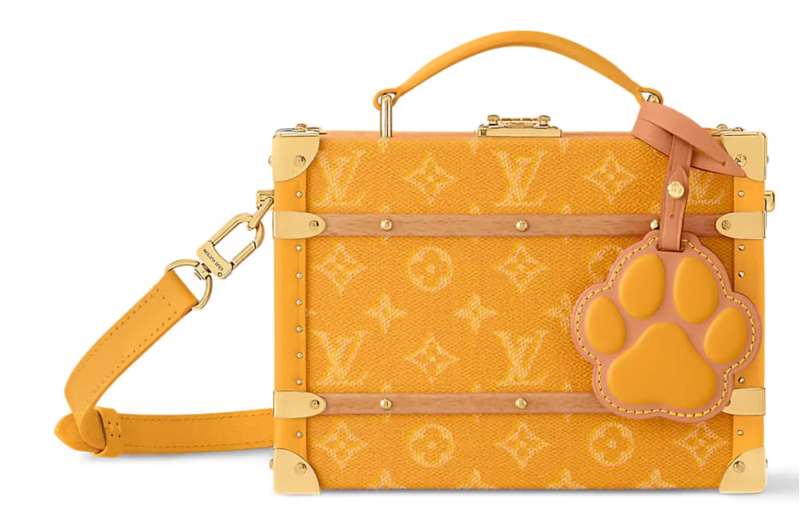 Louis Vuitton Handle Trunk Yellow logo patte animal orange mallette 