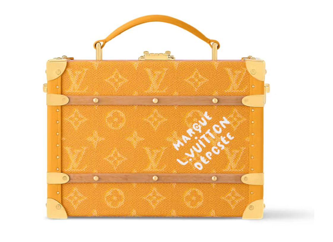 Louis Vuitton Handle Trunk Yellow logo patte animal orange mallette arrière