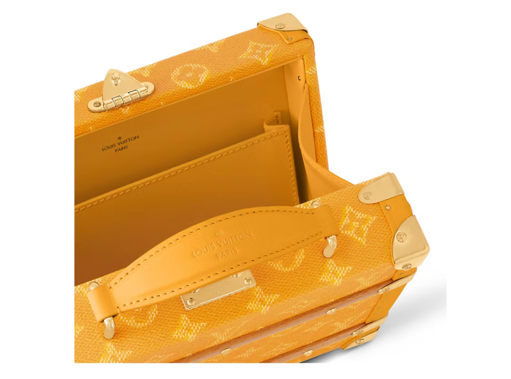 Louis Vuitton Handle Trunk Yellow logo patte animal orange mallette intérieur