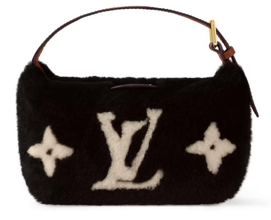 Louis Vuitton Hills Pochette Chocolate/Cream Doug noir blanc logo icône doux 