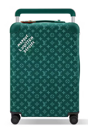 Louis_Vuitton_Horizon_55_Green valise vert bleu écriture blanche logo icône