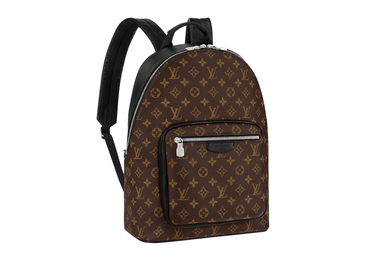 Louis Vuitton Josh Backpack marron foncé, monogramme marron claire, vue de face 