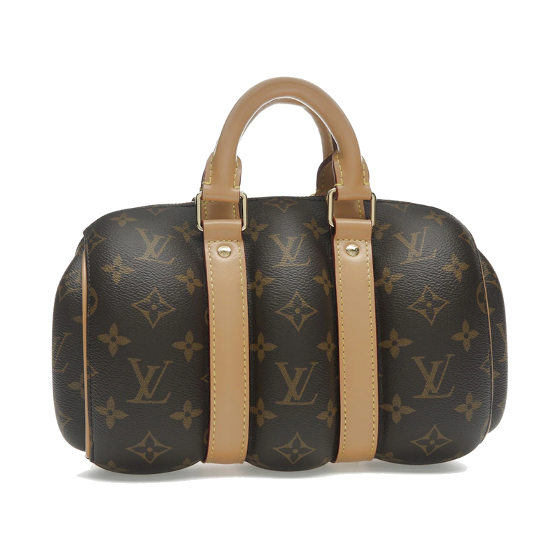 Louis Vuitton Keepall Bandoulière 25, sac compact de luxe avec poignées roulées, bandoulière réglable et amovible, fermeture zippée et silhouette emblématique de la collection Keepall.