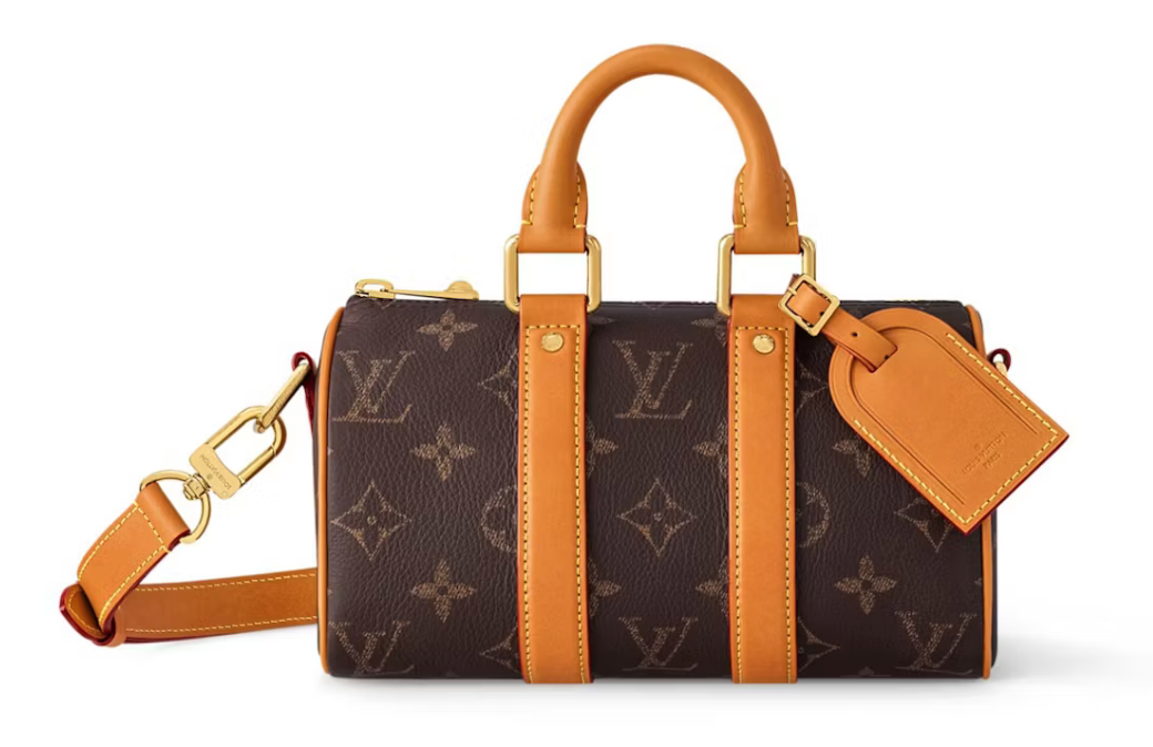 Louis Vuitton Keepall Bandouliere 25 Monogram orange cuir logo LV icone 