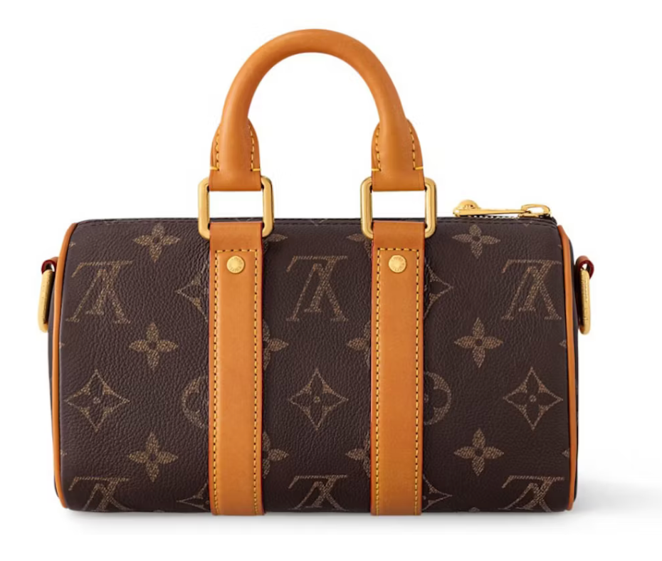 Louis Vuitton Keepall Bandouliere 25 Monogram arrière orange logo cuir marron icône