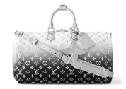 Louis Vuitton Keepall Bandouliere 45 Frost Gardiant Silver dégradé argent noir logo icône 
