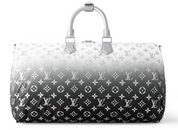 Louis Vuitton Keepall Bandouliere 45 Frost Gardiant Silver dégradé argent noir logo icône arrière