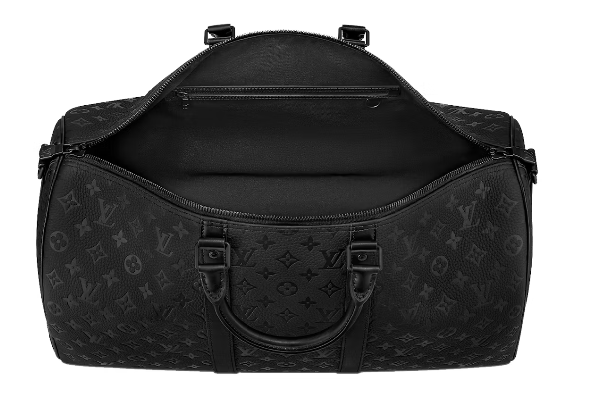 Louis Vuitton Keepall Bandouliere 50 , noir , vue de l'intérieurs 