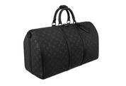 Louis Vuitton Keepall Bandouliere 50 , noir , vue de face 