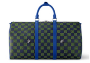 Louis Vuitton Keepall Bandouliere 50 Damier Heritage Blue Green bagage carreaux damier bleu vert blanc avion