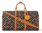 Louis Vuitton Keepall Bandouliere 50 LV Vers Damier Ebene Multicolor carreaux orange lanière