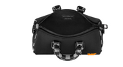 Louis Vuitton Keepall XS Black en cuir de veau noir avec poignées en cuir roulé, bandoulière amovible, fermeture zippée double sens et finitions métalliques noires.