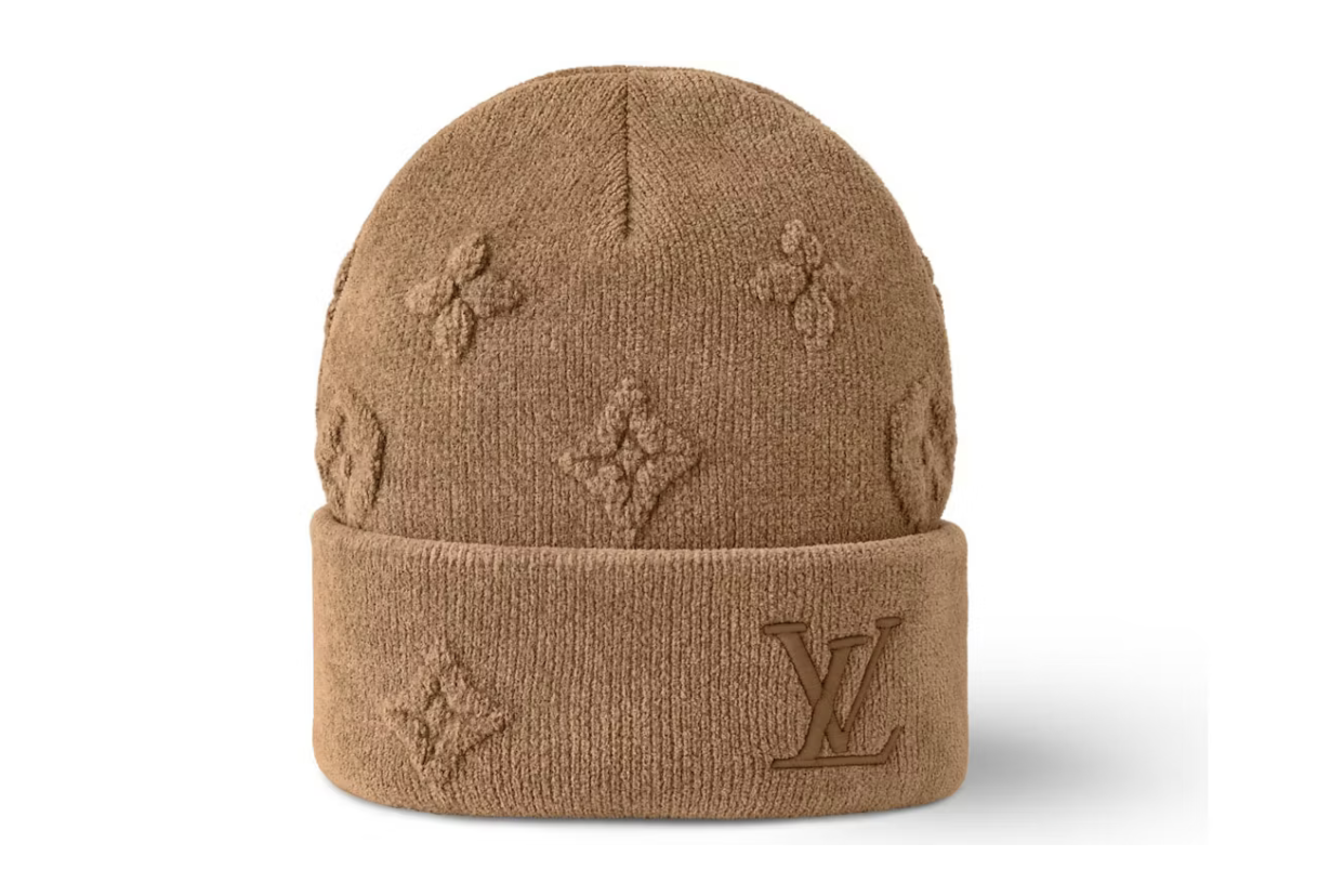 Louis Vuitton LV Crush Monogram Beanie, marron claire 
