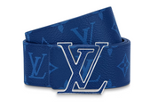 ceinture Louis Vuitton LV Initiales Reversible Belt , bleu , réversible 