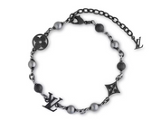 Louis Vuitton LV Pearls Bracelet Black noir gris argent