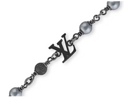 Louis Vuitton LV Pearls Bracelet Black noir gris argent