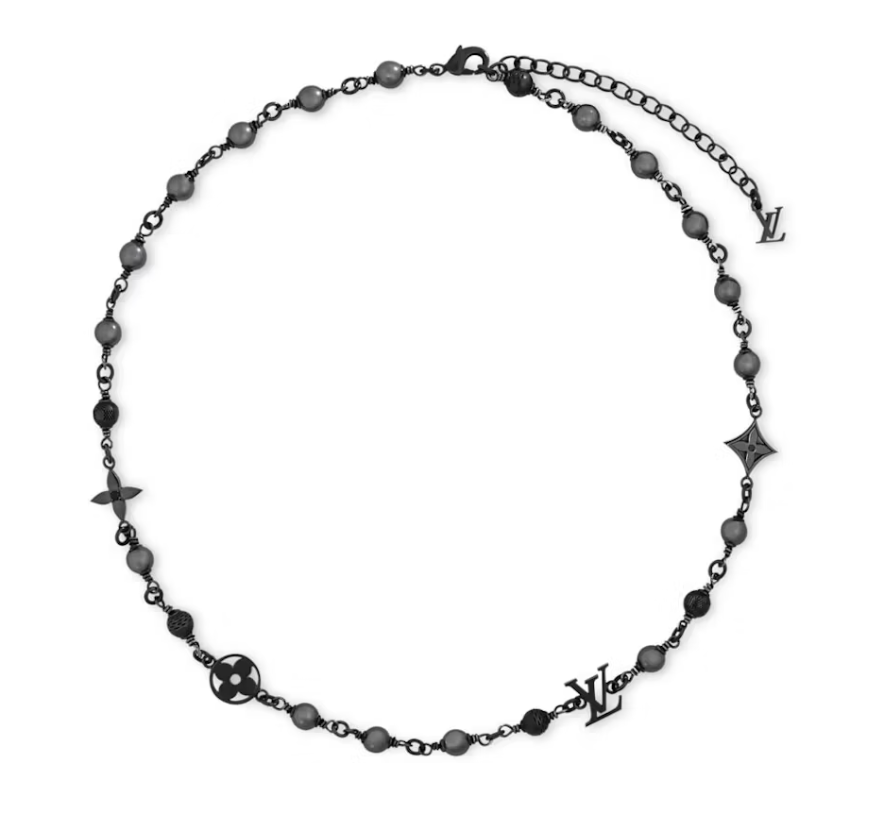 Louis Vuitton LV Pearls Necklace Black bracelet noir LV