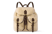 Louis Vuitton LV SKI Backpack, fourrure beige, vu de face 