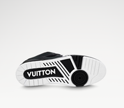 Louis Vuitton LV Skate Sneaker Black White, sneaker de luxe Louis Vuitton noire et blanche inspirée du skate avec matériaux premium et finitions haut de gamme.