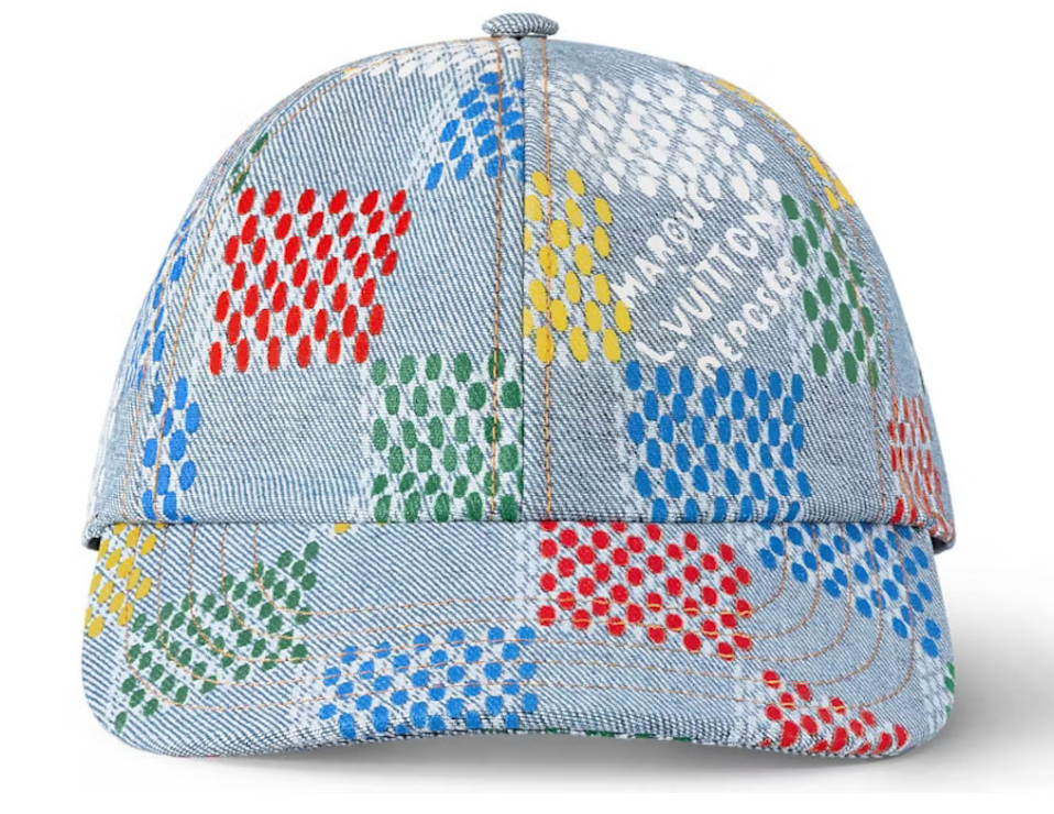 Louis Vuitton LV Vers Damier Cap Denim Blue couture multicolor vert jaune bleu rouge